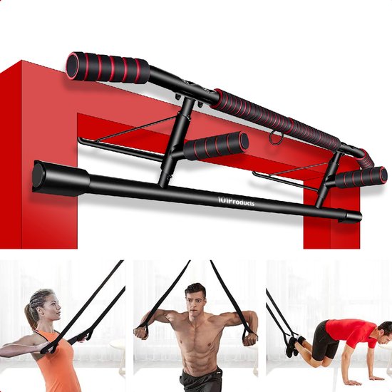 101Products Pull Up Bar - Optrekstang Deur - Thuis Sporten - Dip Bars - Max200KG - Gratis E-book