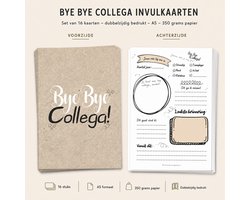 16 stuks Afscheidscadeau Collega - Art Foto Service Groep -Bedankt Collega & Afscheid Cadeau – Bye Bye Collega Wenskaarten – Herinneringskaarten voor Nieuwe Baan, Pensioen of Vertrek