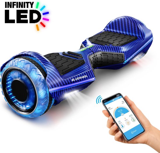 6,5 inch premium hoverboard Bluewheel HX360 - Duits kwaliteitsmerk - veiligheidsmodus voor kinderen - infinity LED-wielen & app