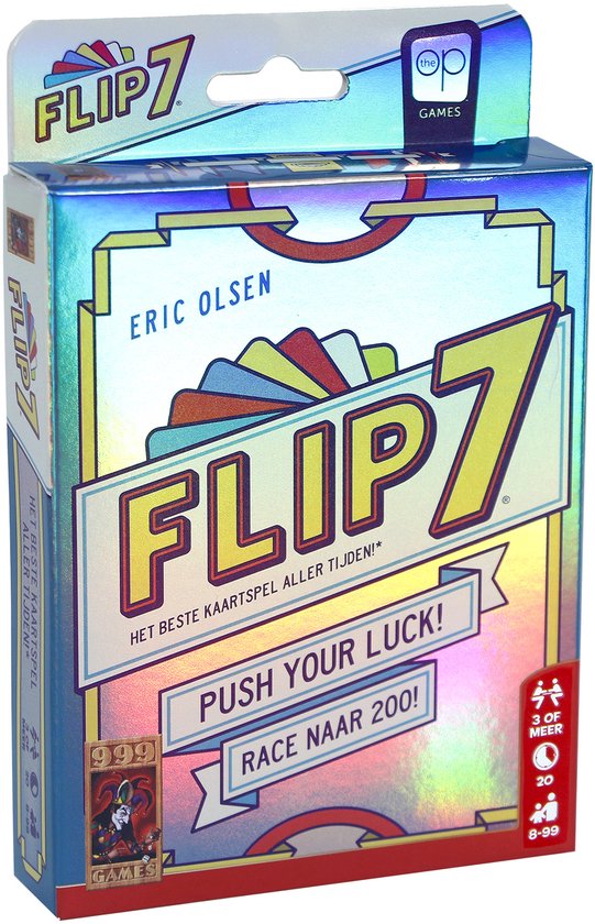 999 Games - Flip 7 - Nederlandse versie! - Zenuwslopend Kaartspel - Snel en Makkelijk te Leren - Het ideale kaartspel voor kleine en grote groepen - Partyspel - Compact Familiespel