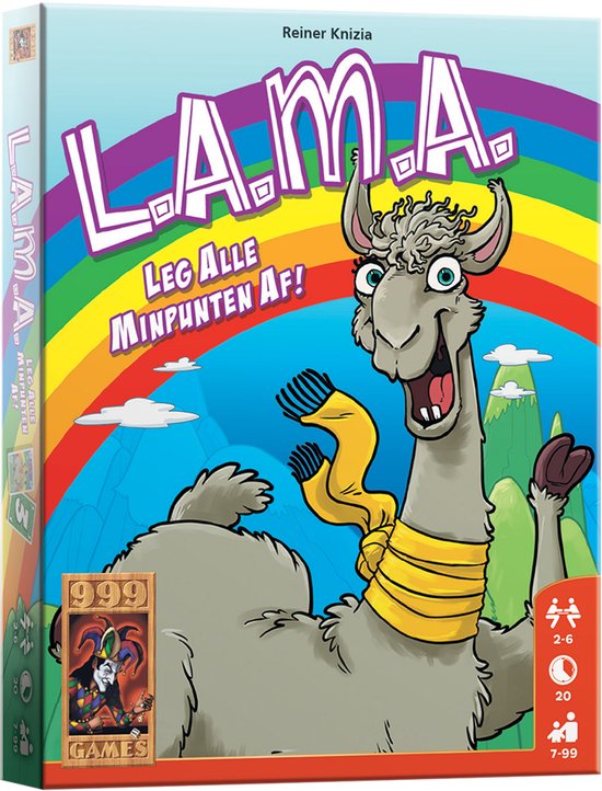 999 Games - LAMA - Vlot Kaartspel - Eenvoudige spelregels - Familiespel - Gezelschapsspel - Educatief spel - Klein cadeautje