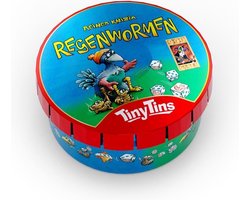 999 Games - Tiny Tins - Regenwormen - Dobbelspel - De complete dobbelklassieker Regenwormen in een piepklein blikje - Reisspel - Familiespel - Klein cadeautje