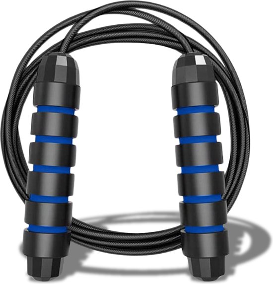 AJ-Sports Springtouw - Springtouw volwassenen - Speedrope - Jump rope - Fitness - Boksen - Krachttraining - Verstelbaar - Blauw