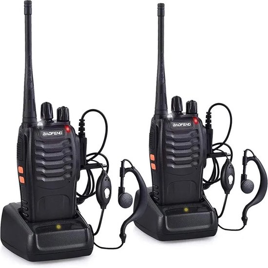 Baofeng® - Portofoon 2 Stuks - Walkie Talkie - Communicatiemiddel - 5W - 10km Bereik - 446 Mhz - Met LED Zaklamp