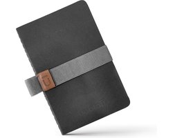 Beblau POCKET Notebook | Set van 3 notitieboekjes met elastische band en pennenhouder | Draagbaar | School, Thuis, College | Accessoires voor Thuiskantoor | Geweldig cadeau | Kleur: Grijs