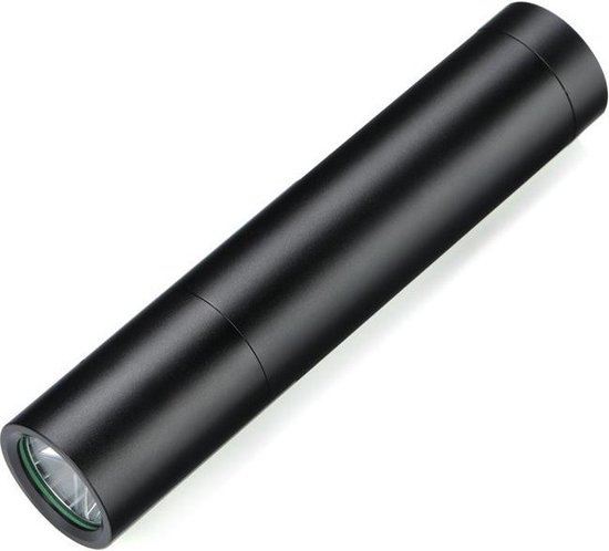Behave LED Zaklamp - Oplaadbaar - 5W - 0-200m - IP45 Waterdicht - 14500 Lithium batterij - Minimalistisch Design - Inzoombaar - Aluminium - Incl. Oplaadkabel - Zwart