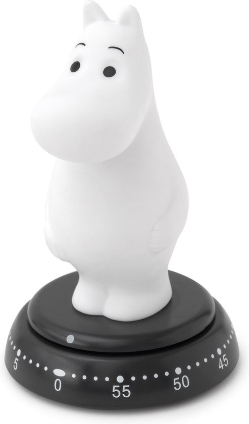 Bengt EK Design - Kookwekker - Nijlpaard Moomin - 60 minuten - Plastic - Wit