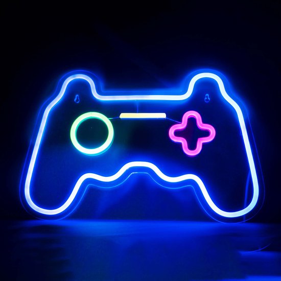 Blazing Neon® Wandlamp - Neon Verlichting - Neon Lamp - Neon Wandlamp Controller - Inclusief 2 ophanghaakjes - Playstation Controller Neon Wandlamp - Game Controller - Neon Verlichting - Sfeerverlichting - Neon LED Lamp - Verlichting