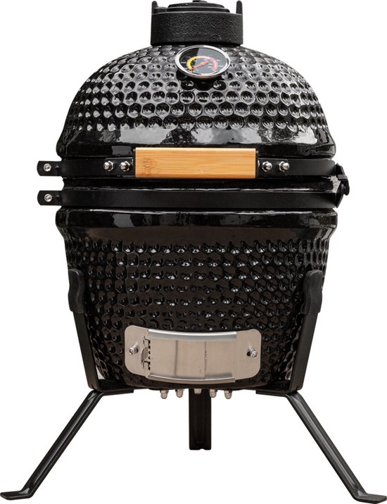 BluMill Kamado BBQ Egg - Kamado 13 Inch - Houtskoolbarbecues - Incl. Receptenboek - Zwart - Ø 27cm