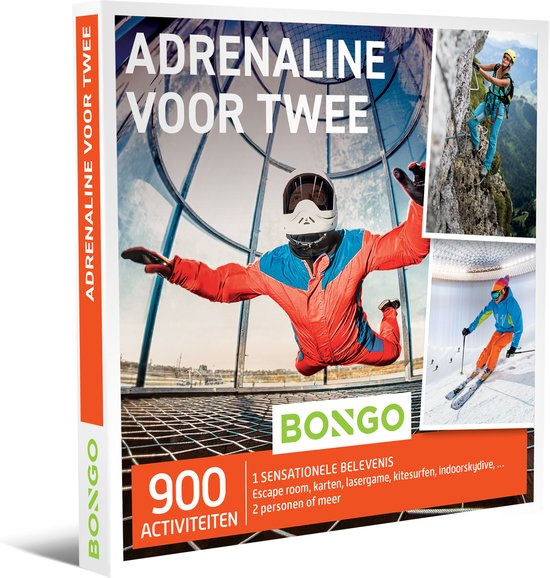 Bongo Bon - Adrenaline voor Twee Cadeaubon - Cadeaukaart cadeau voor man of vrouw | 900 uitdagende activiteiten: escape room, karting, lasergame, kitesurfen, duiken en meer