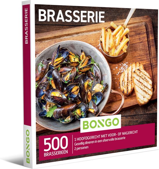 Bongo Bon - Brasserie Cadeaubon - Cadeaukaart cadeau voor man of vrouw | 500 brasseries en restaurants