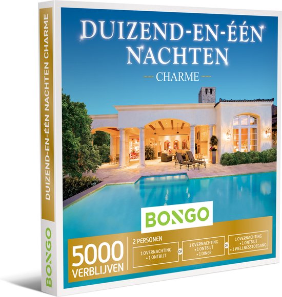 Bongo Bon - Duizend-en-één Nachten Charme Cadeaubon - Cadeaukaart cadeau voor man of vrouw | 5000 charmante hotels