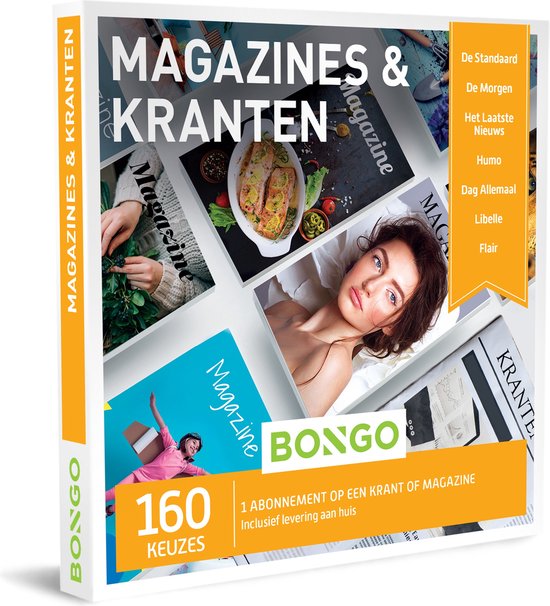 Bongo Bon - Magazines & Kranten Cadeaubon - Cadeaukaart cadeau voor man of vrouw | 160 kranten en magazines: Humo, De Tijd, Knack, Dag Allemaal, HLN en meer