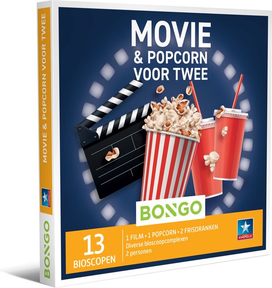Bongo Bon - MOVIE & POPCORN VOOR TWEE - Cadeaukaart cadeau voor man of vrouw