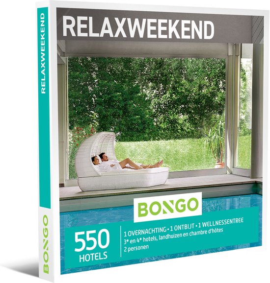 Bongo Bon - Relaxweekend Cadeaubon - Cadeaukaart cadeau voor man of vrouw | 550 hotels met spa en wellnessfaciliteiten