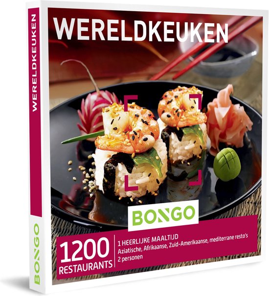 Bongo Bon - Wereldkeuken Cadeaubon - Cadeaukaart cadeau voor man of vrouw | 1200 restaurants met wereldkeuken