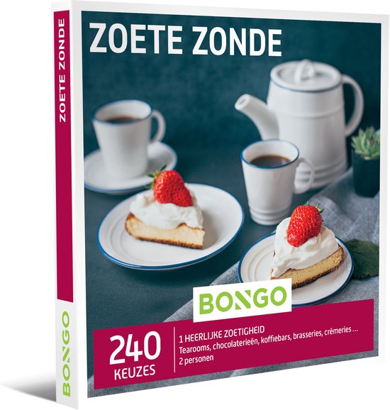 Bongo Bon - Zoete Zonde Cadeaubon - Cadeaukaart cadeau voor man of vrouw | 240 keuzes: tearooms, brasserieën, chocolaterieën en koffiebars