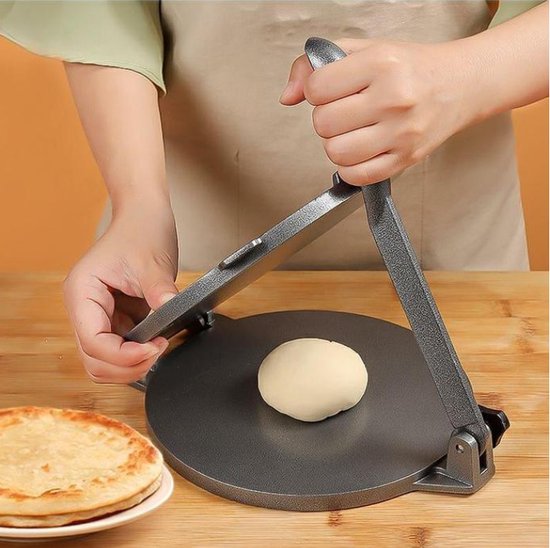 Buxibo - Tortillapers/press - Lavash maker - 100% Gietijzer - Grijs