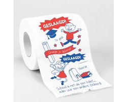 Cadeau toiletpapier/wc-papier rol geslaagd - Diploma behaald - Afstudeercadeau - Decoratie/versiering