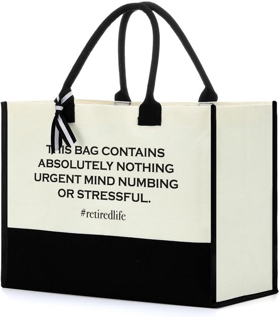 Canvas Draagtas Cadeau voor Pensioen en Reizen voor Vrouwen