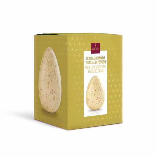 Domori Mini Paasei Melkchocolade met Pistache – Anthology Collection met Verrassing (Surprise) – Luxe Italiaanse Paaschocolade – 80 gram