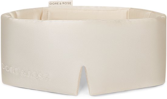 Dore & Rose - Slaapmasker - Oogmasker - Zijden Slaapmasker Voor Mannen en Vrouwen - Deep Sleep Mask - Eye Mask - Verduisterend - Wallen - Champagne - Nº 29 Joie de Vivre