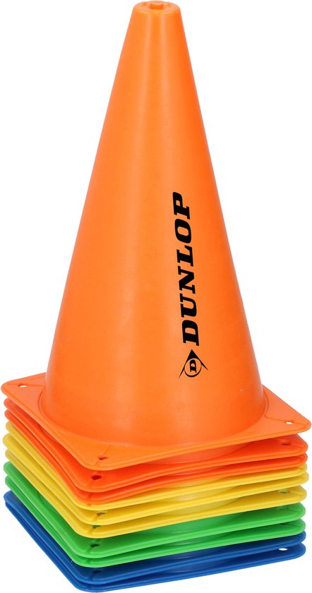 Dunlop Pionnen 10 Stuks - Voetbal Trainingsmateriaal - Pilonnen - Train Snelheid en Behendigheid - Meerkleurig