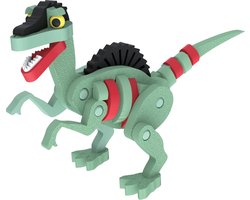 Eddy Toys 3D Dino Puzzel - 62 Stuks EVA Schuim - Educatief Speelgoed voor Kinderen vanaf 6 Jaar - Stimuleert Creativiteit en Fijne Motoriek - 37x23,5x15,5 cm - Groen met Rode en Zwarte Accenten