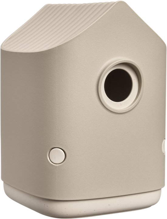 Elho Cosy Bird House 18cm - Vogelhuisje voor Tuin of Balkon - Geschikt voor meer dan 11 Soorten - 100% Gerecycled Plastic - L17.6 x B18 x H23 cm - Paddenstoel beige