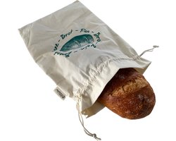 Elicious® - Broodzak - Herbruikbaar - Vershoudliner – Biologisch katoen – GOTS Certificaat - Wasbaar - Zero Waste - Herbruikbare Zak - Brood bewaren & Diepvries– Broodtrommel – Thuisbakker - Diepvrieszak - Brooddoos - 32x48cm
