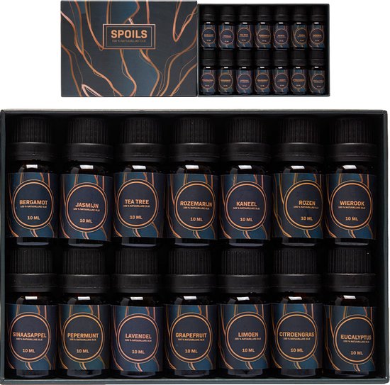 Etherische Olie | 14 Geuren | Etherische Oliën 14 stuks | 100 % Natuurlijke Geuren | voor Aroma diffuser | Essentiële olie set | Aroma Olie