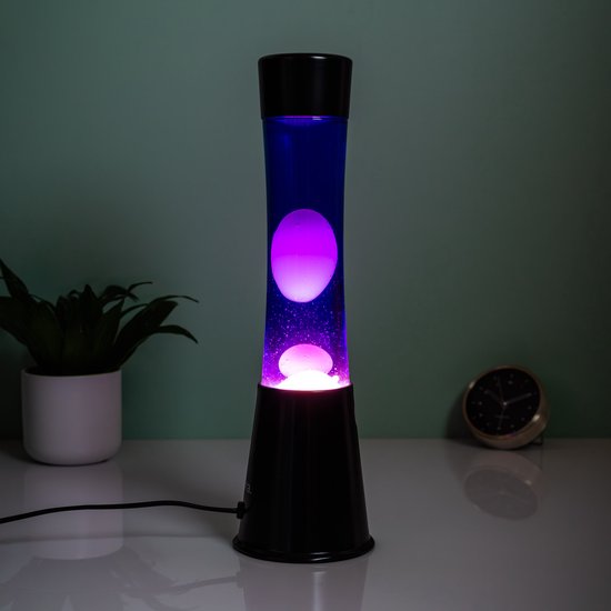 Fisura Lavalamp Zwart Met Paarse Vloeistof