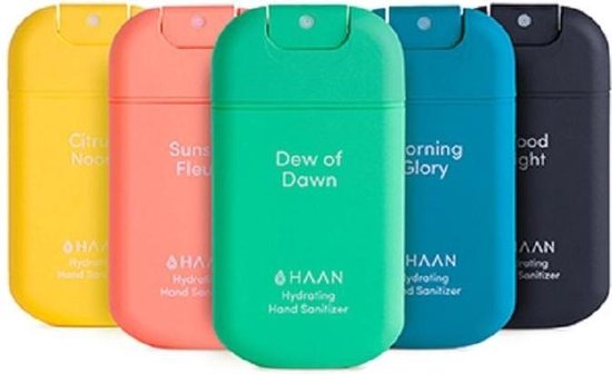 HAAN Hydrating Hand Sanitizer- Handzeep - Desinfecterend - 5pack mix Spray 30ml - Navulbaar