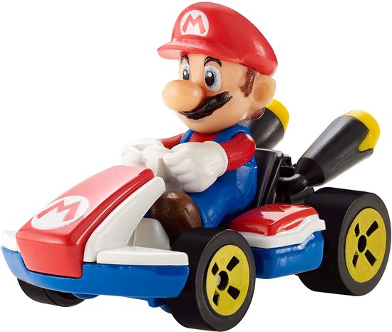 Hot Wheels Mario Kart - Speelgoedauto - Auto staandard Mario