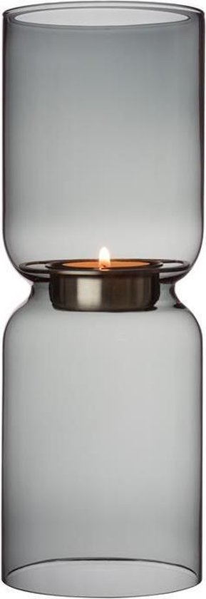 Iittala Lantern lamp - Kandelaar Glas - Kaarshouder - Donkergrijs - 250 mm