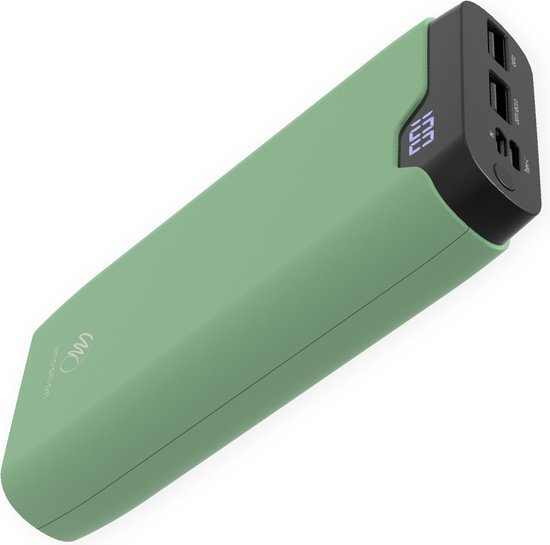 iMoshion® Powerbank 20.000 mAh - Snellader & batterij LED-display - USB, USB C & Micro USB - Universele Powerbank voor o.a. Apple iPhone / Samsung - Groen