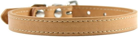 Kleurrijke Leren Leer Lederen Puppy Hond Kat maat XS Cat Khaki Camel Licht Bruin Collar Cute Schattig Kitten Halsband Voor Katten Honden Dierbenodigdheden Accessoires Harna