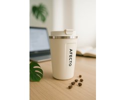 koffie to go beker | coffee to go | isolerende beker zandkleur | herbruikbaar | inhoud 380 ml