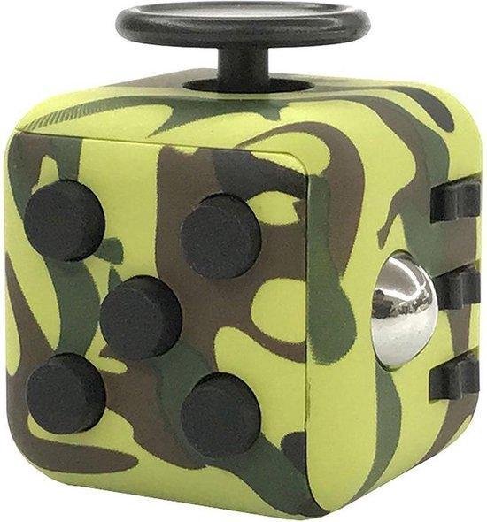 Kwalitatieve Fidget Cube / FriemelKubus | Anti Stress Speelgoed | Fidget Toy - Camo-Groen - AWR