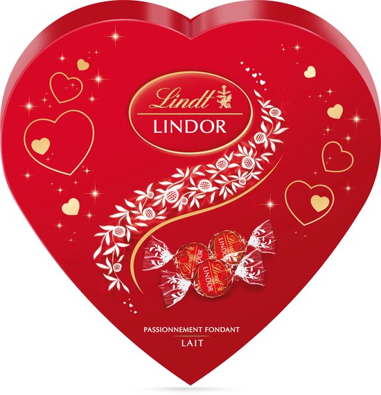 Lindt LINDOR Hart Melkchocolade Bonbons 160 gram - Chocolade Cadeau - Premium cadeauverpakking - Onweerstaanbaar zachte chocolade - Moederdag Cadeautje