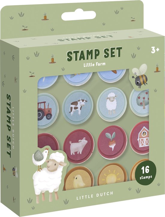 Little Dutch - Little Farm Stempelset - 12 Stuks met Inkt