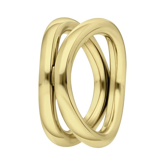 Lucardi Dames Goldplated ring Amandine - Ring - Cadeau - Staal - Goudkleurig
