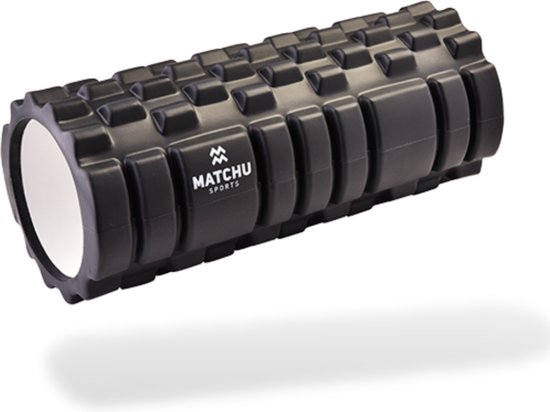 Matchu Sports - Foam roller - Foamroller - Triggerpoint massage - Massage roller - 33 cm - Hard - Zwart