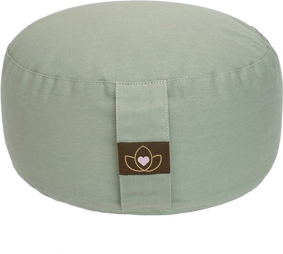 Meditatiekussen eco asgroen rond - Lotus | Yoga kussen