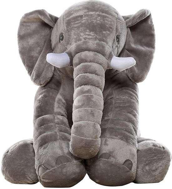 MikaMax Olifant Knuffel XL - Olifant Kussen – Grote knuffel - Baby Cadeau - Orgineel – Pluche - 65cm