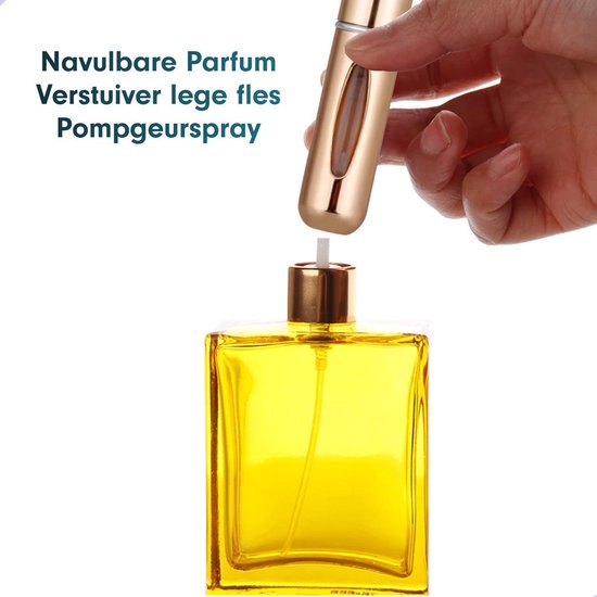 Mini Parfum Flesje - Goud - Lipstick Formaat - Navulbare Parfum Verstuiver