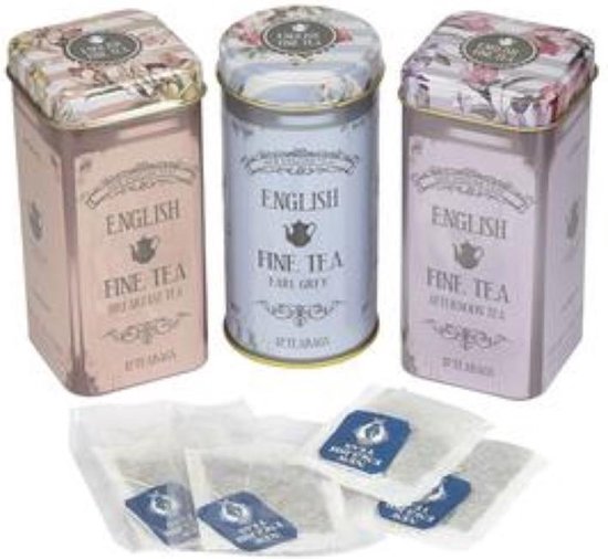 New English Teas Floral Vintage Gift Pack Combi Earl Grey - Afternoon - Breakfast 3x12 Teabags (RS36)