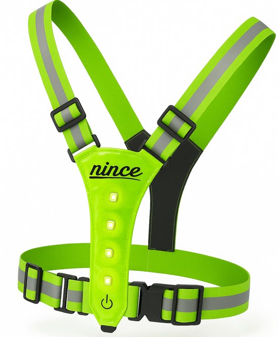 Nince Hardloop Verlichting - LED Hardloopvest USB Oplaadbaar - Reflecterend Veiligheidsvest One Size