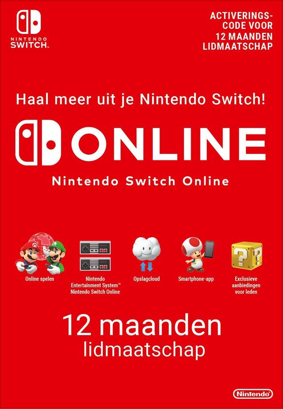Nintendo Switch Online - 12 maanden Online Lidmaatschap - Nintendo Switch Download