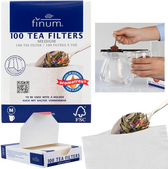 Papieren theefilters maat M 10x13,5 cm THEE-EI 100 stuks